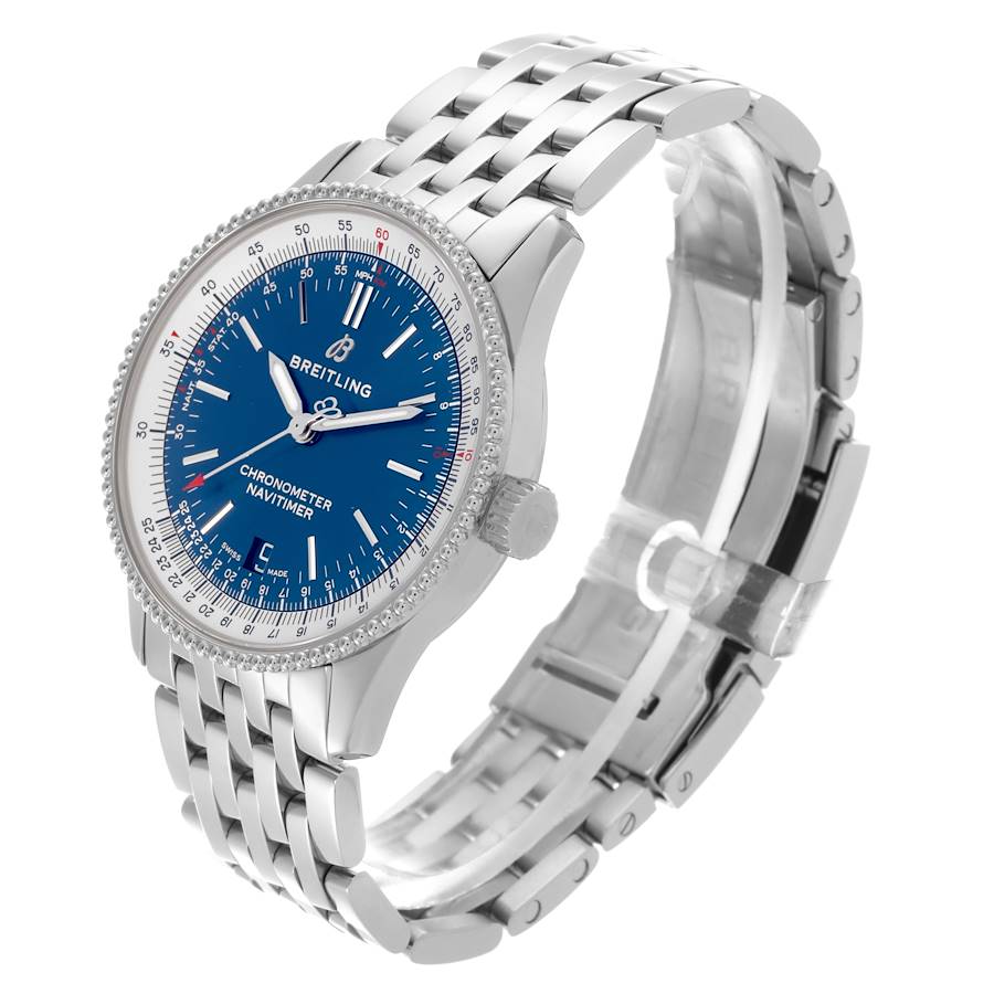 Breitling Navitimer 38 Automatic Blue Dial Steel Mens Watch A17325
