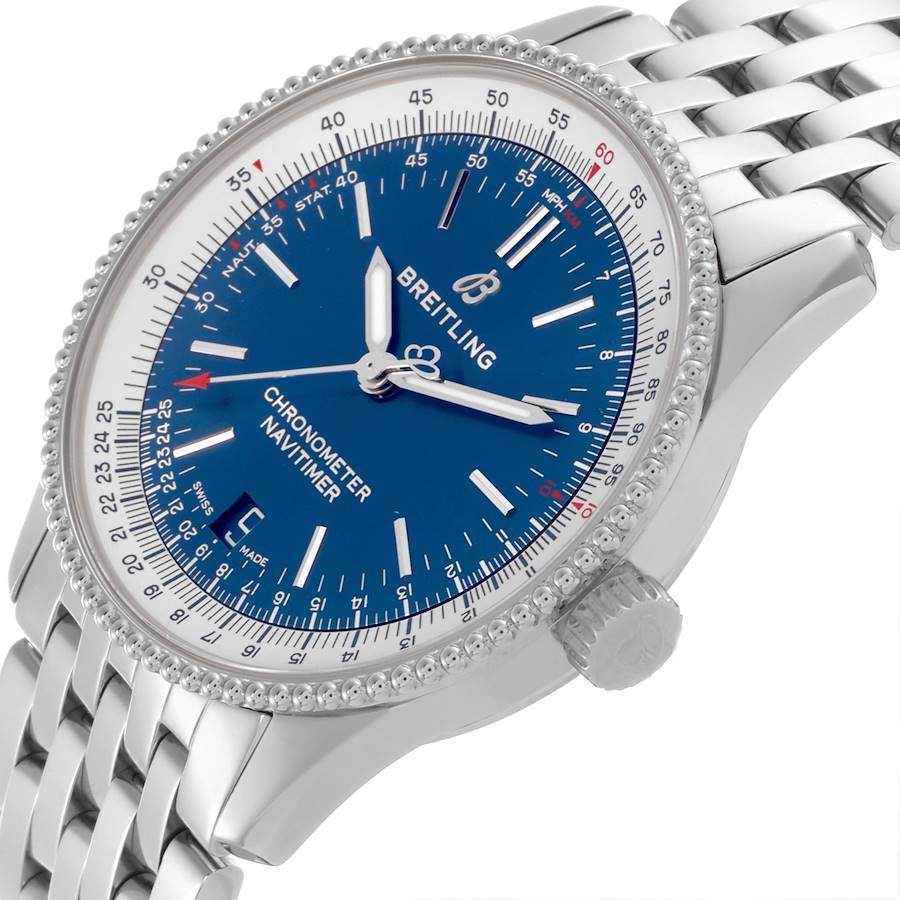 Breitling Navitimer 38 Automatic Blue Dial Steel Mens Watch A17325