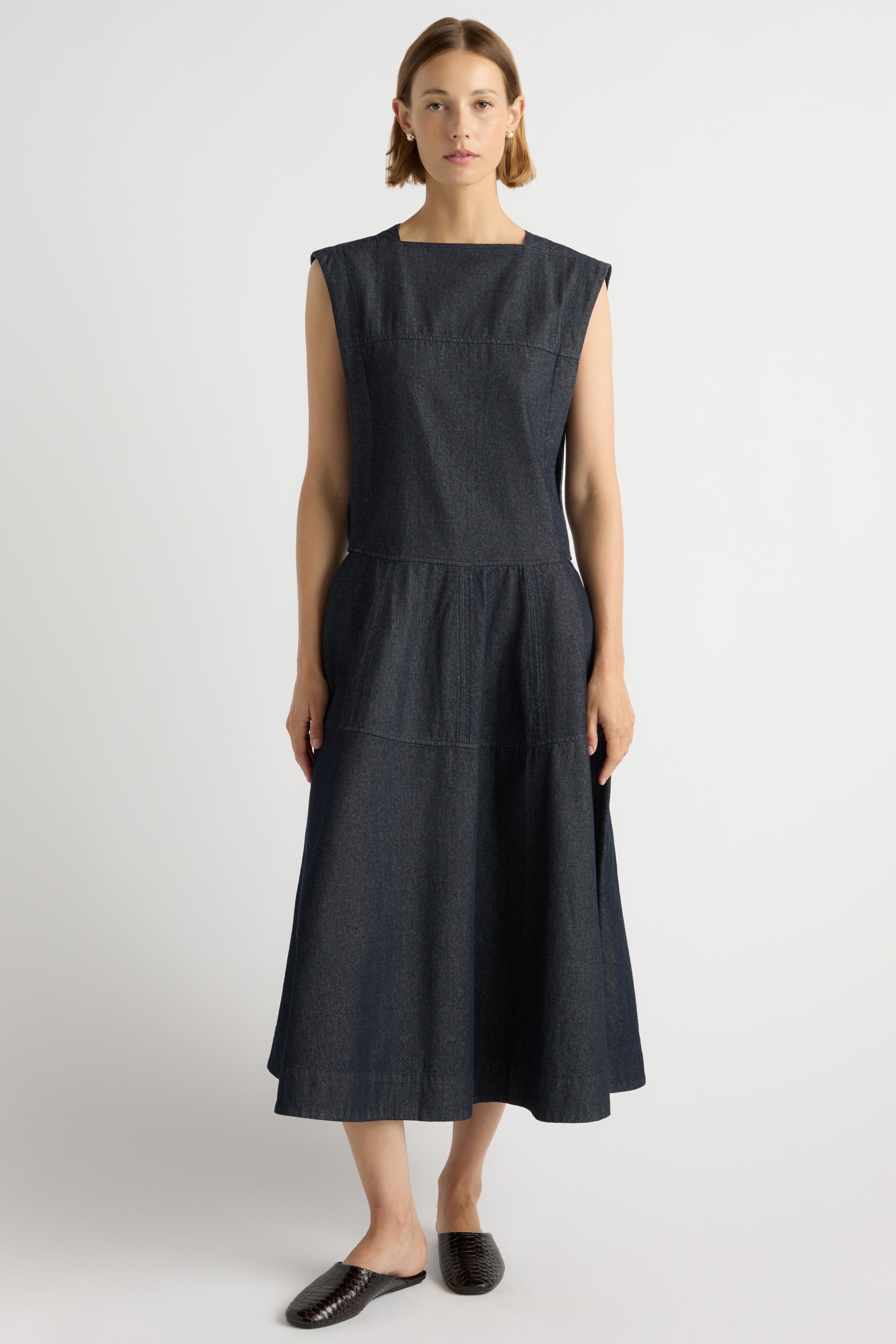 Holland Drop-Waist Denim Dress
