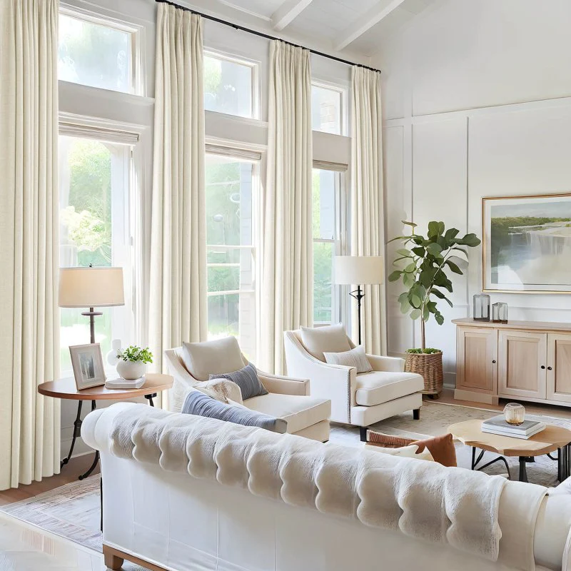 Custom Heavyweight Linen Drape Pleated