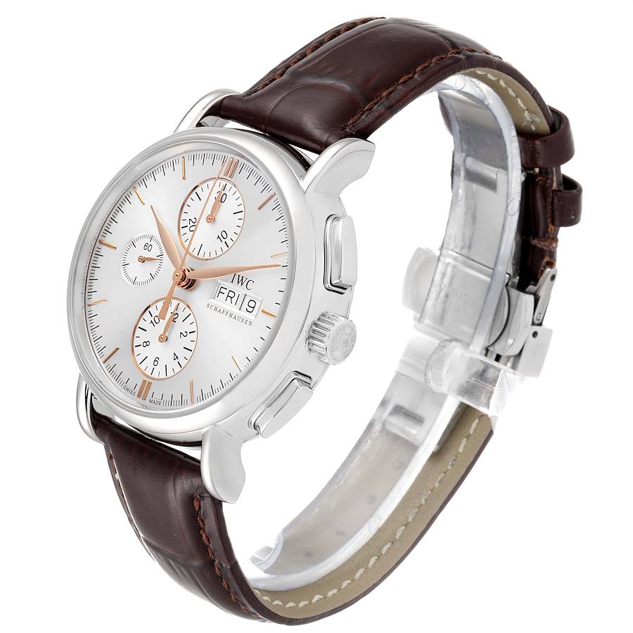 IWC Portofino Chronograph 41mm Silver Dial Steel Mens Watch IW378302