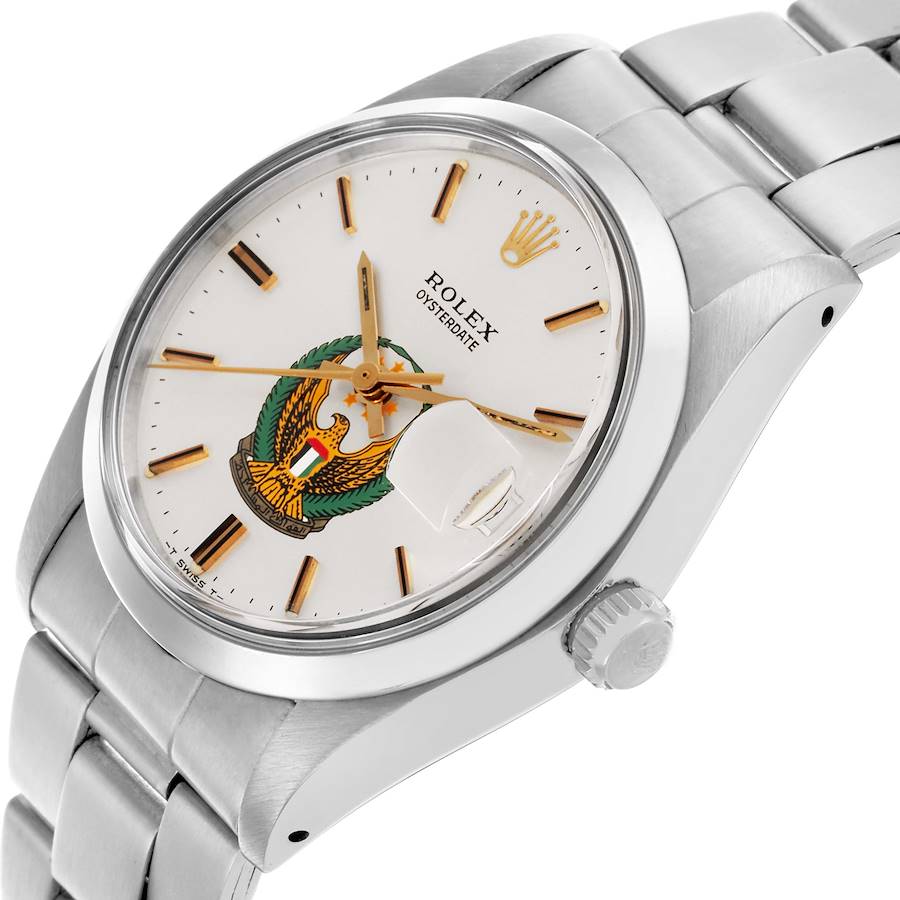 Rolex OysterDate Precision UAE Armed Forces Dial Vintage Steel Mens Watch 6694
