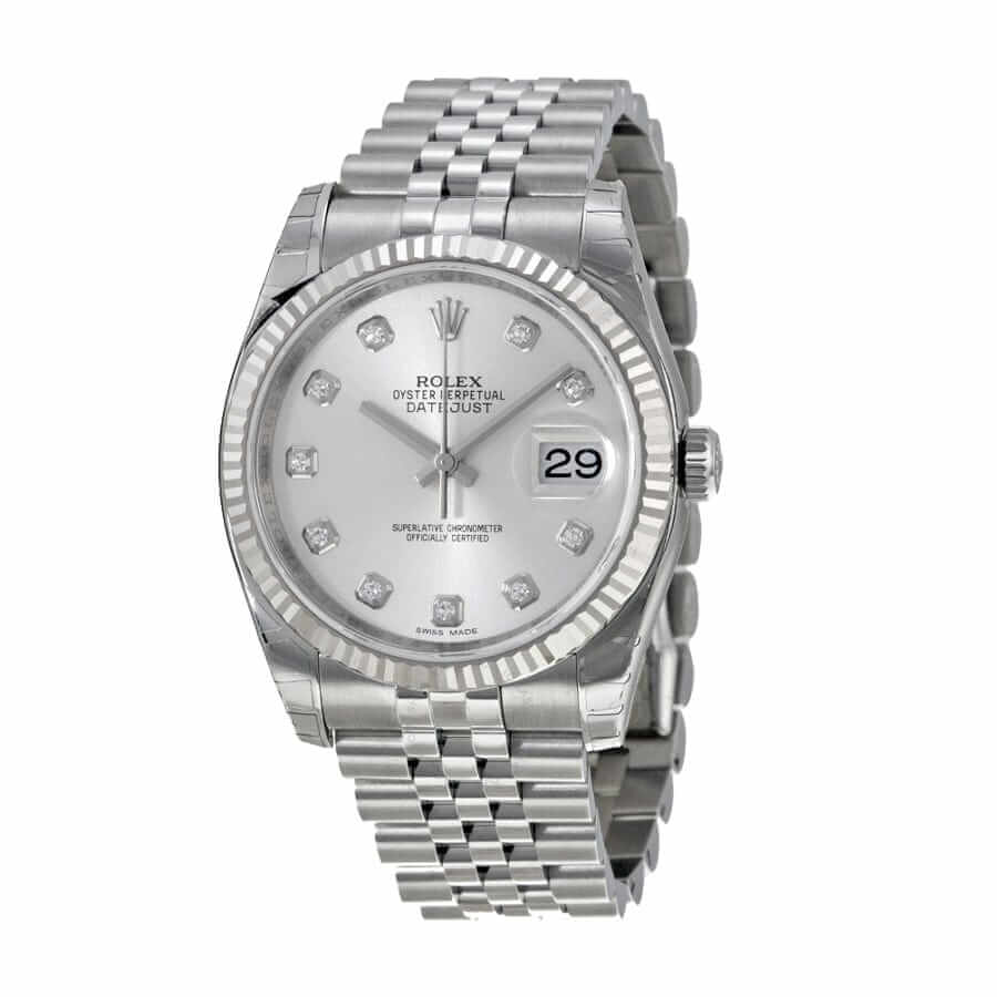 Datejust 116234 Super Clone White Gold Silver Dial