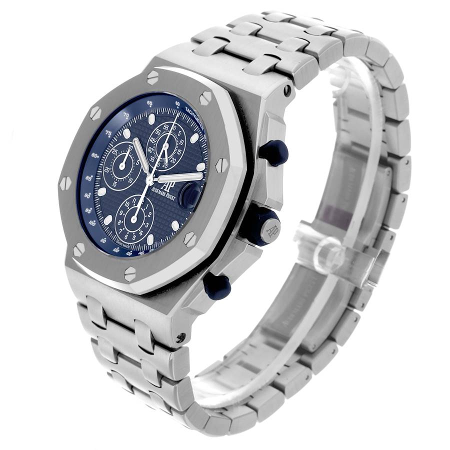 Audemars Piguet Royal Oak Offshore Chronograph Blue Dial Steel Mens Watch 26237ST
