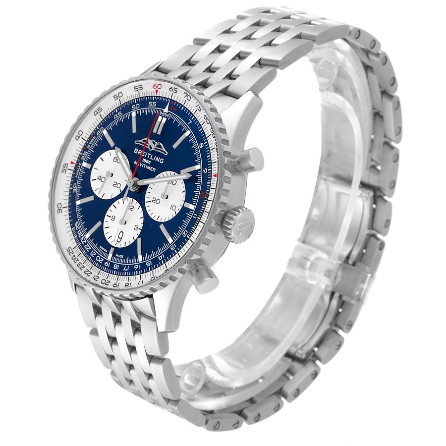Breitling Navitimer 01 Blue Dial Steel Mens Watch AB0137