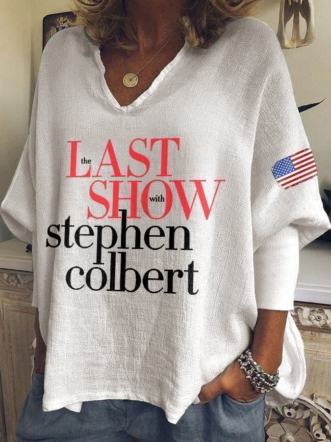 🔥Buy 3 Get 15% Off🔥V-Neck Retro Last Show Print T-Shirt