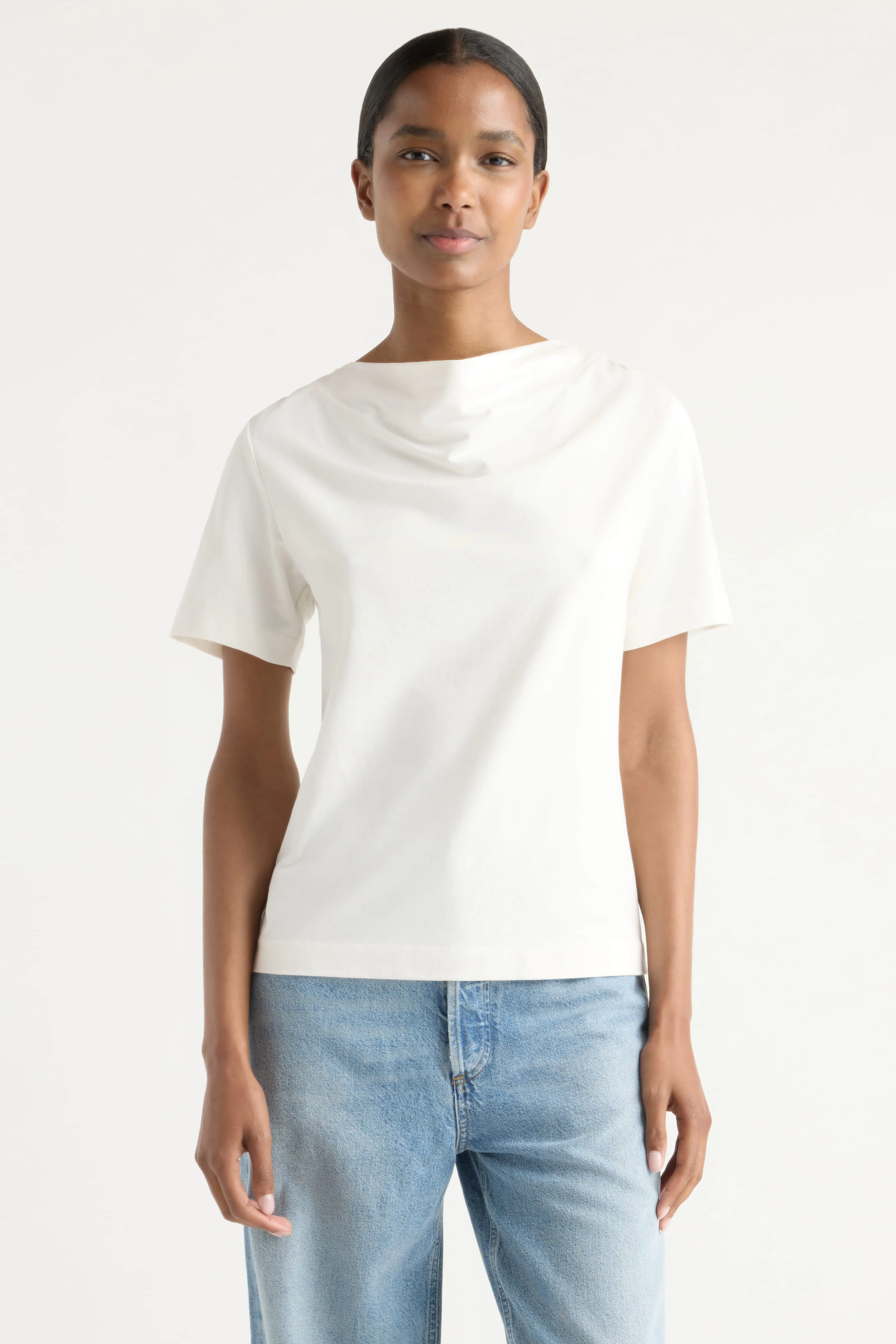 Kendra Organic Cotton Cowl-Neck Tee