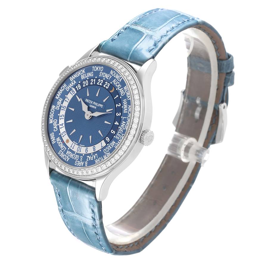 Patek Philippe World Time Complications White Gold Diamond Watch 7130 7130G