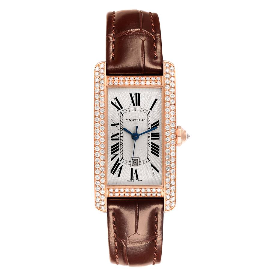 Cartier Tank Americaine Midsize Rose Gold Diamond Ladies Watch WB704751