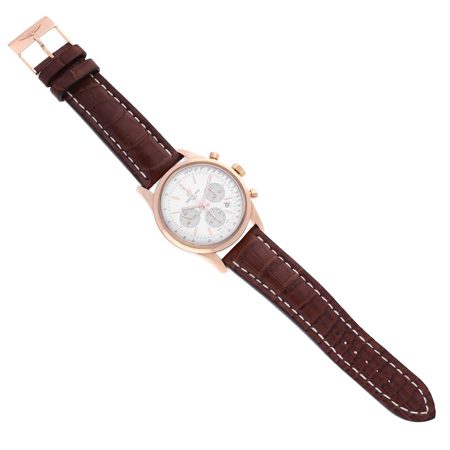 Breitling Transocean 43mm Chronograph Rose Gold Mens Watch RB0152