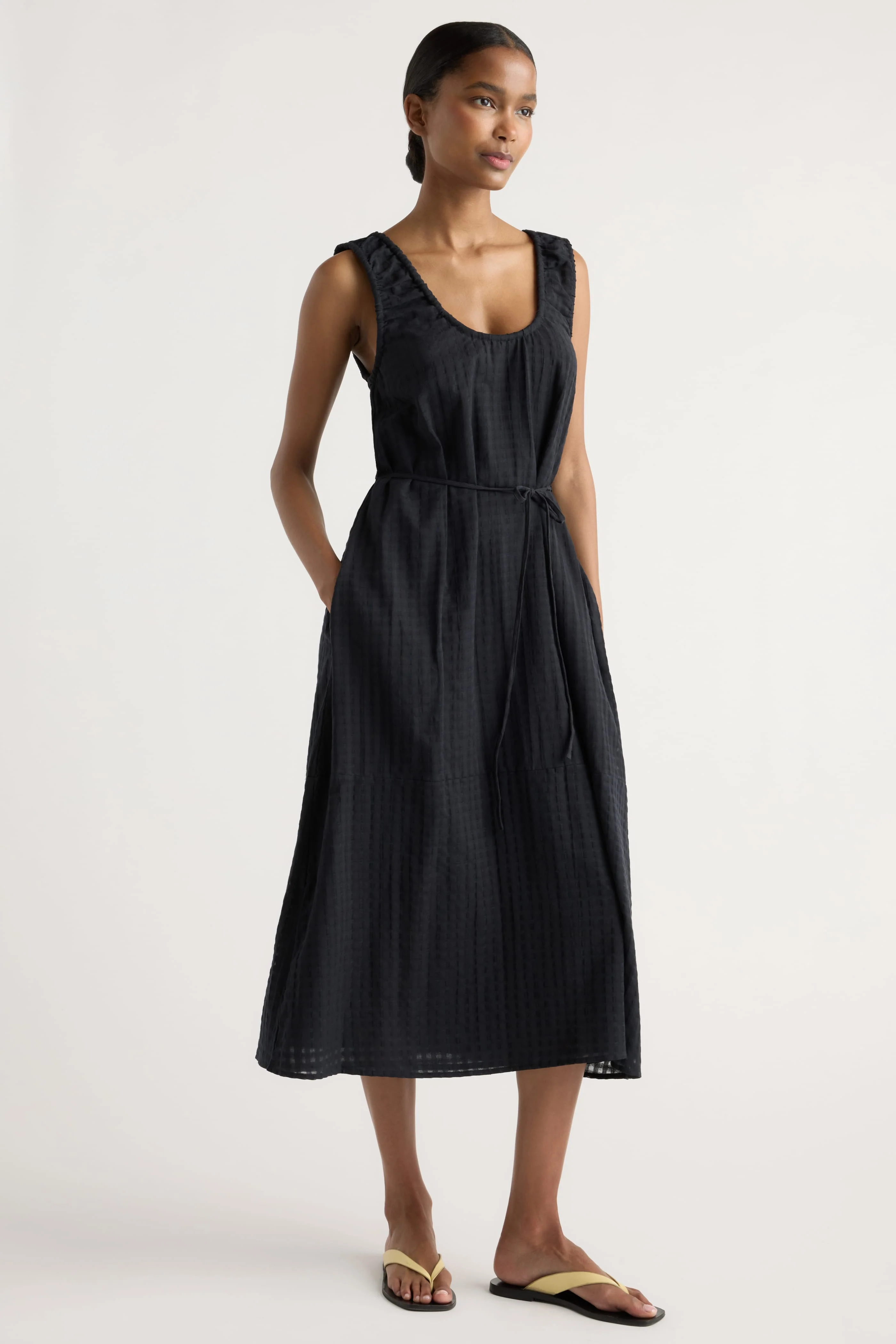 Imogen Organic Cotton U-Neck Gingham Dress