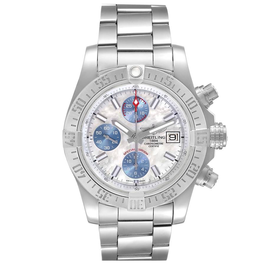 Breitling Avenger II Mother of Pearl Steel Mens Watch A13381