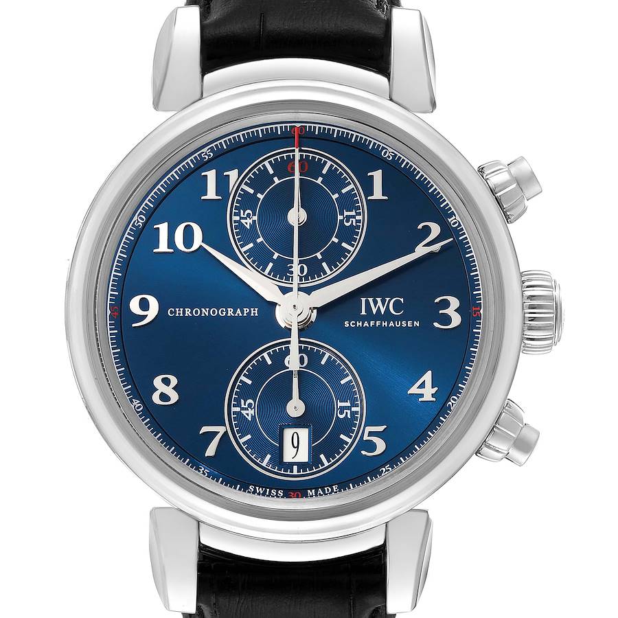 IWC Da Vinci Chronograph Blue Dial Steel Mens Watch IW393402