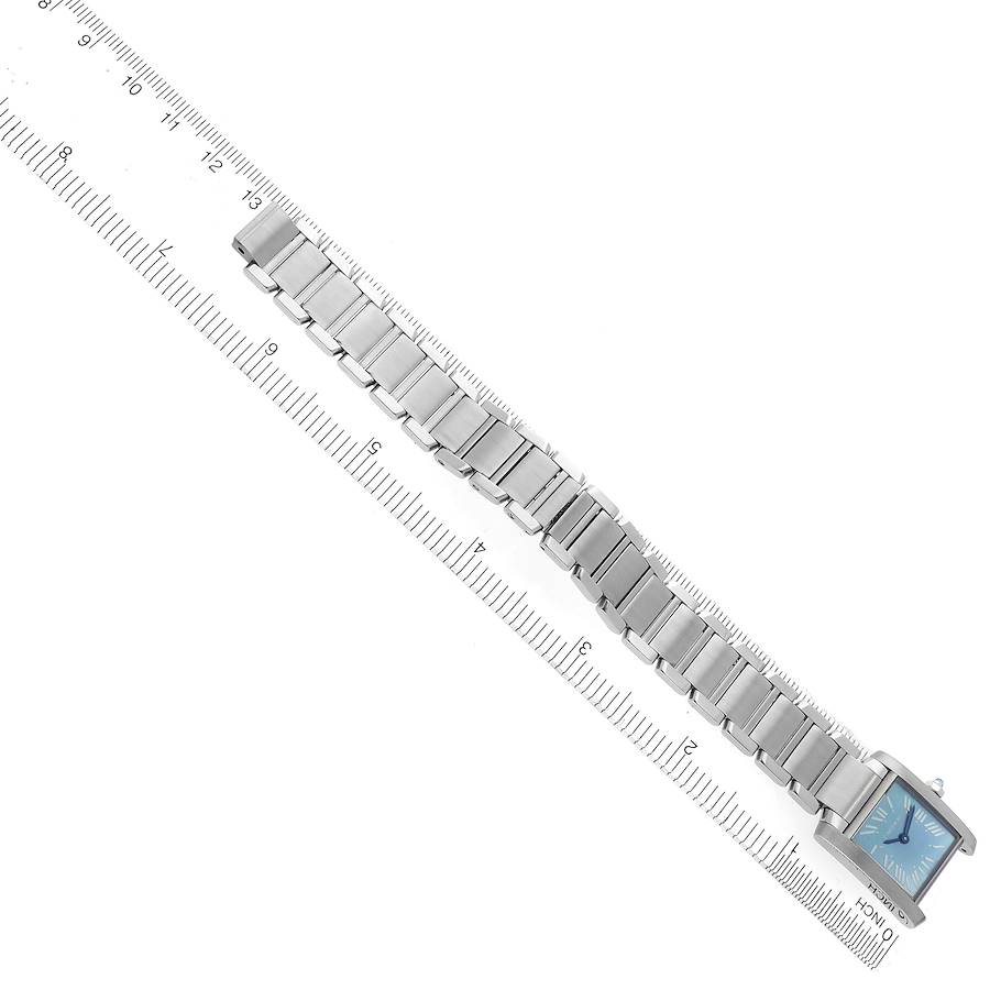 Cartier Tank Francaise Blue Mother Of Pearl Dial Steel Ladies Watch W51034Q3