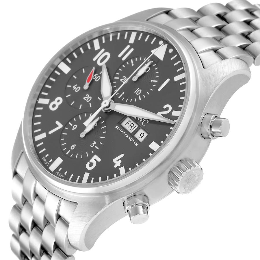 IWC Pilot Spitfire Automatic Chronograph Steel 43mm Mens Watch IW377719