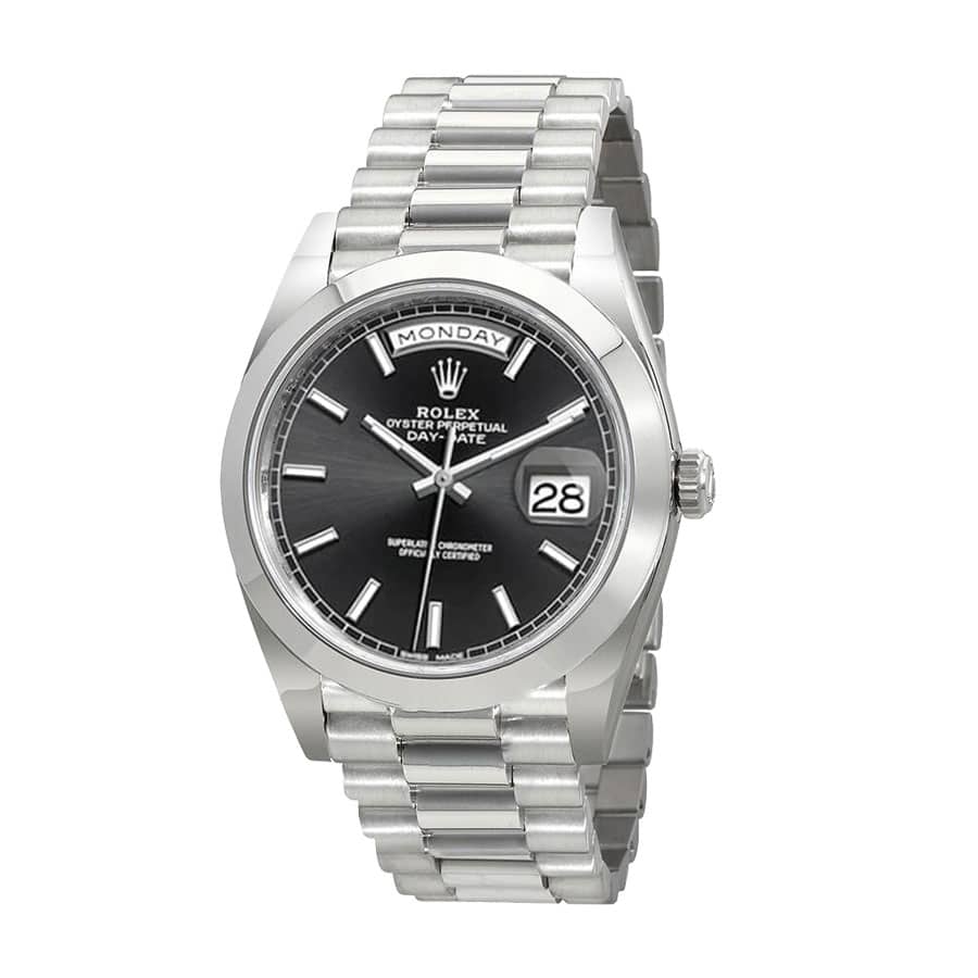 Rolex Day-Date 228206 Super Clone Black Diagonal Dial