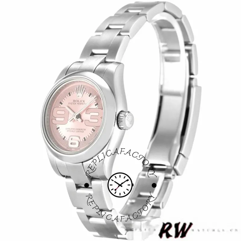 Rolex Oyster Perpetual 176200 Pink Maxi Arabic Dial 26MM Lady Replica Watch