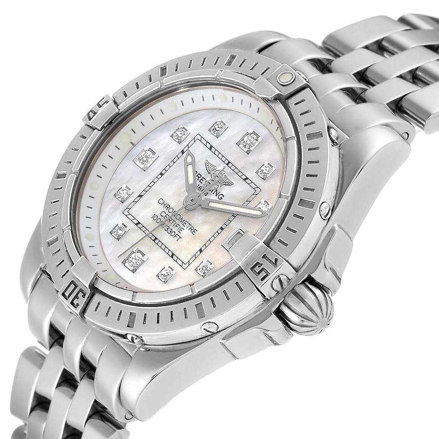 Breitling Cockpit Mother of Pearl Diamond Steel Ladies Watch A71356