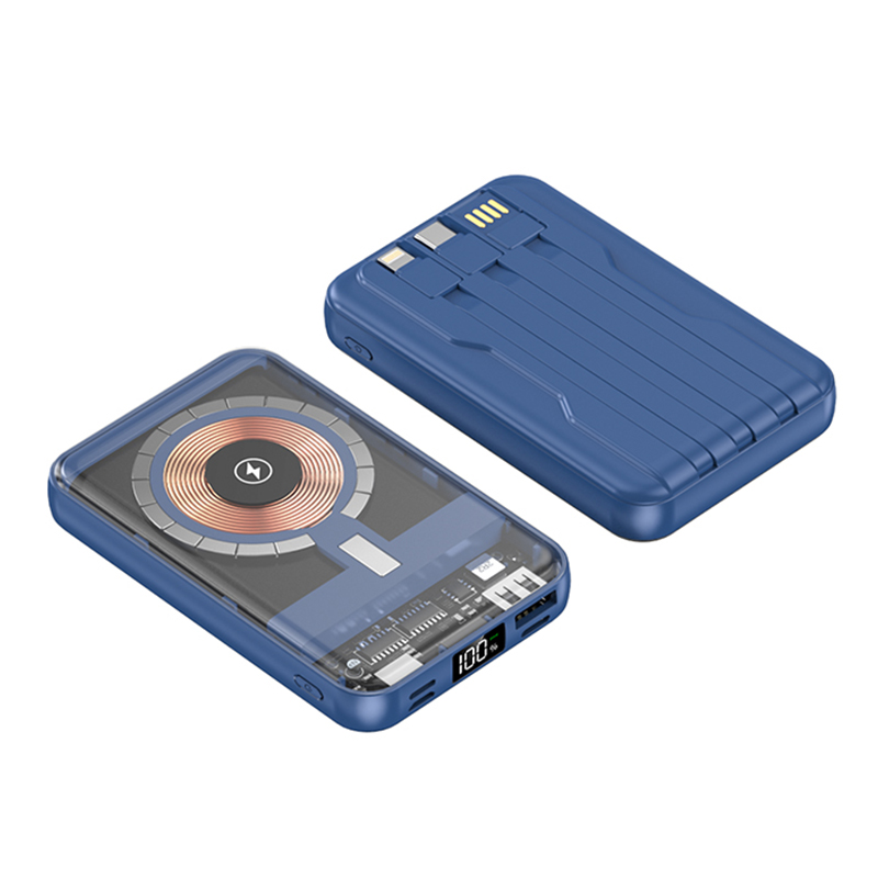 Self-Equipped Transparent Magnetic Wireless Charging Mobile Power Bank