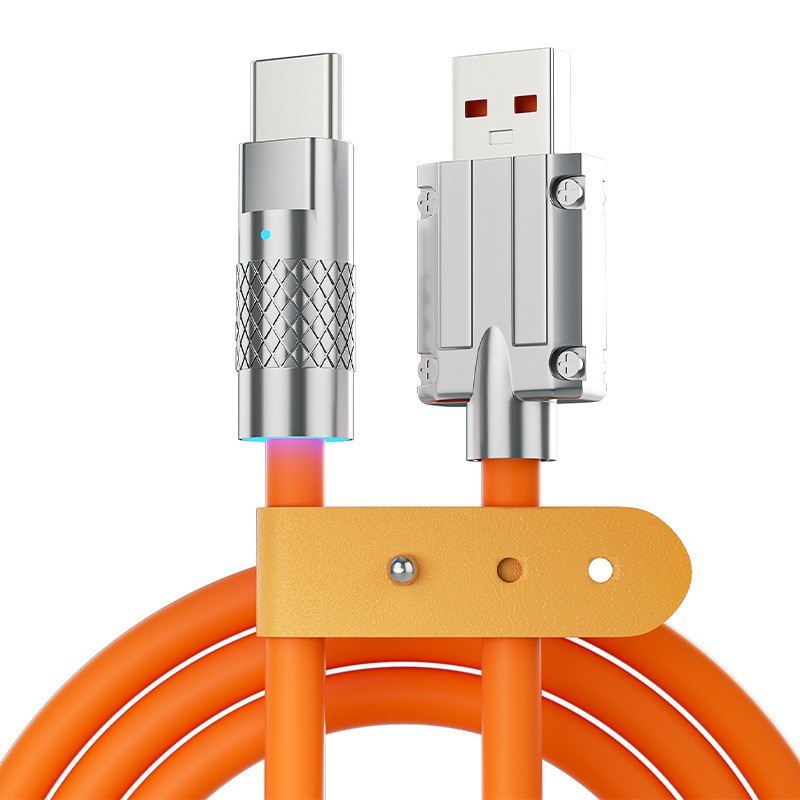 120W Zinc Alloy & Liquid Silicone Fast Charging Data Cable
