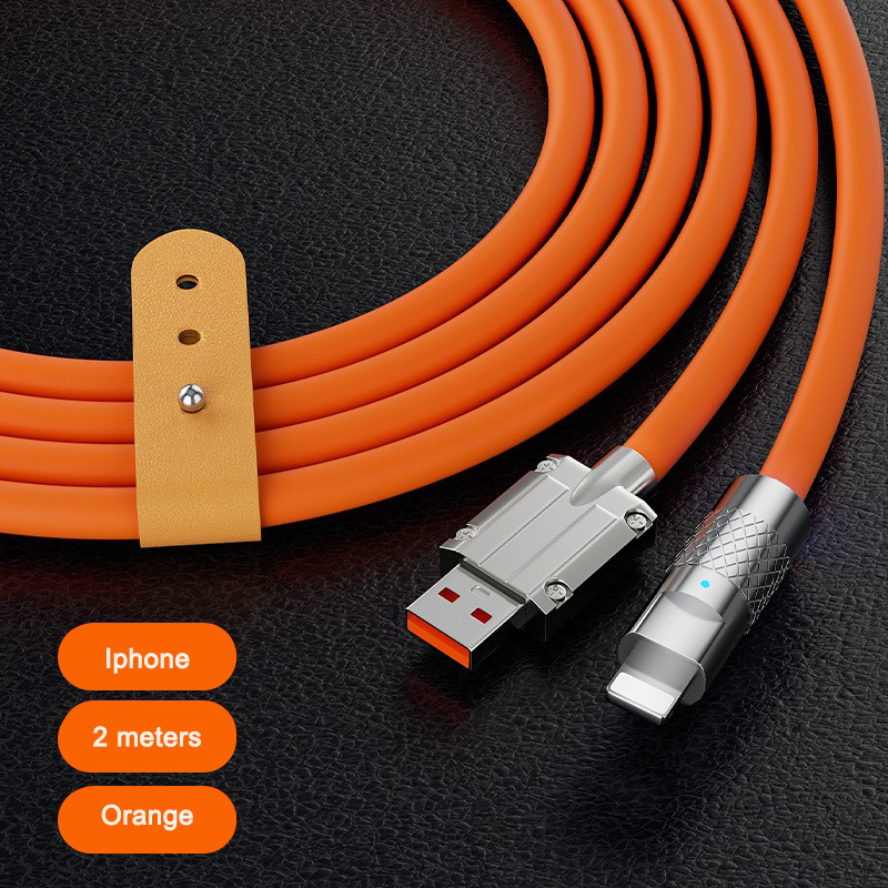 120W Zinc Alloy & Liquid Silicone Fast Charging Data Cable