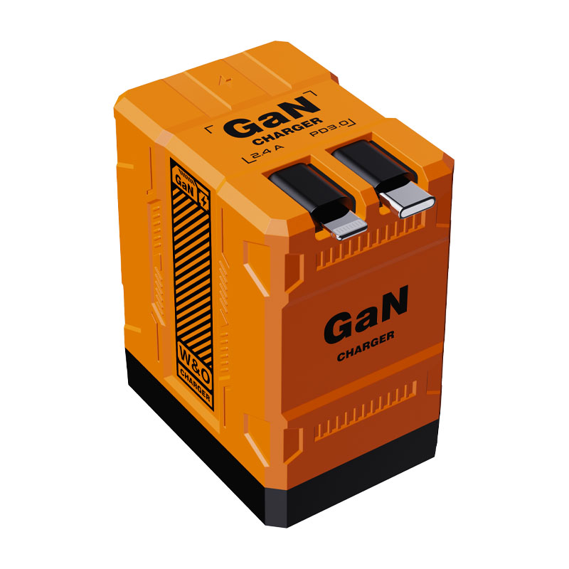 2-in-1 Telescopic Gan Wall Charger with Dual Cables