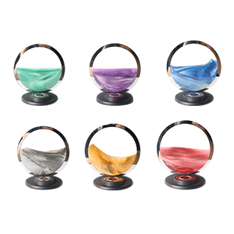 Colorful quicksand painting wireless charger with night light