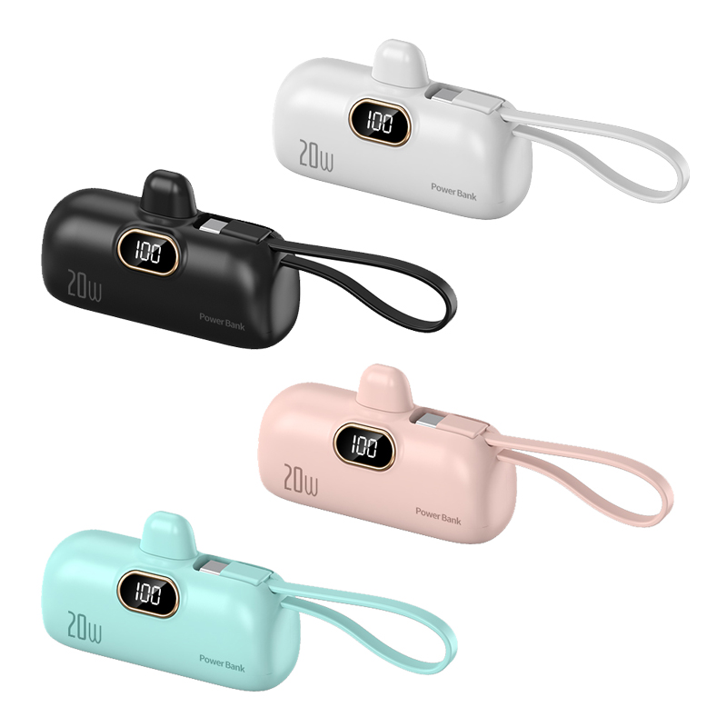 Mini Self-Contained Cable Capsule Power Bank