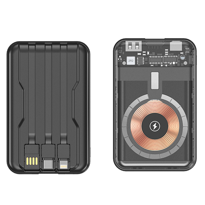 Self-Equipped Transparent Magnetic Wireless Charging Mobile Power Bank