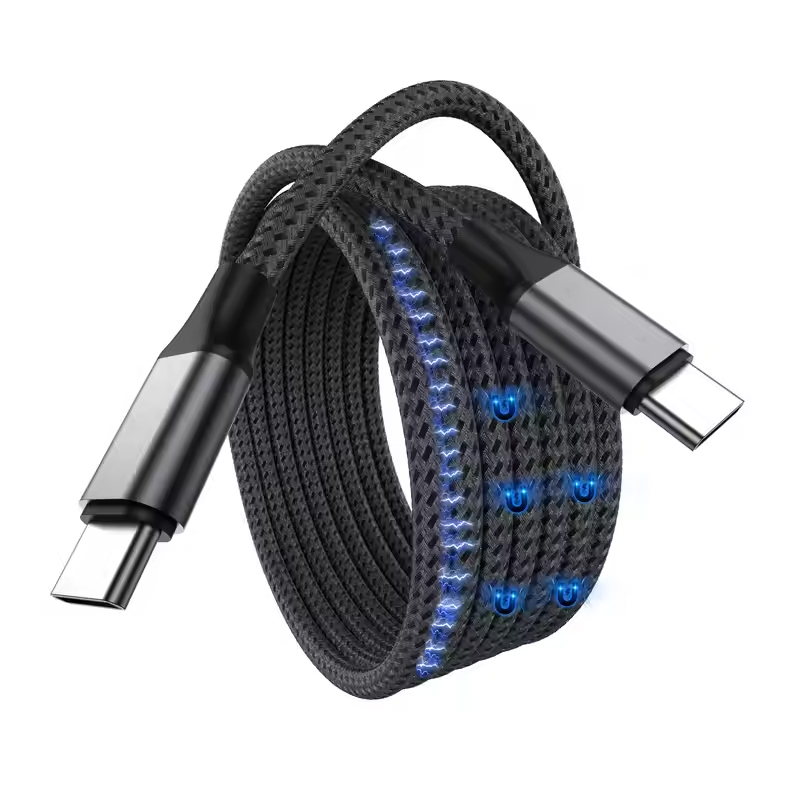 Magnetic fast charging data cable