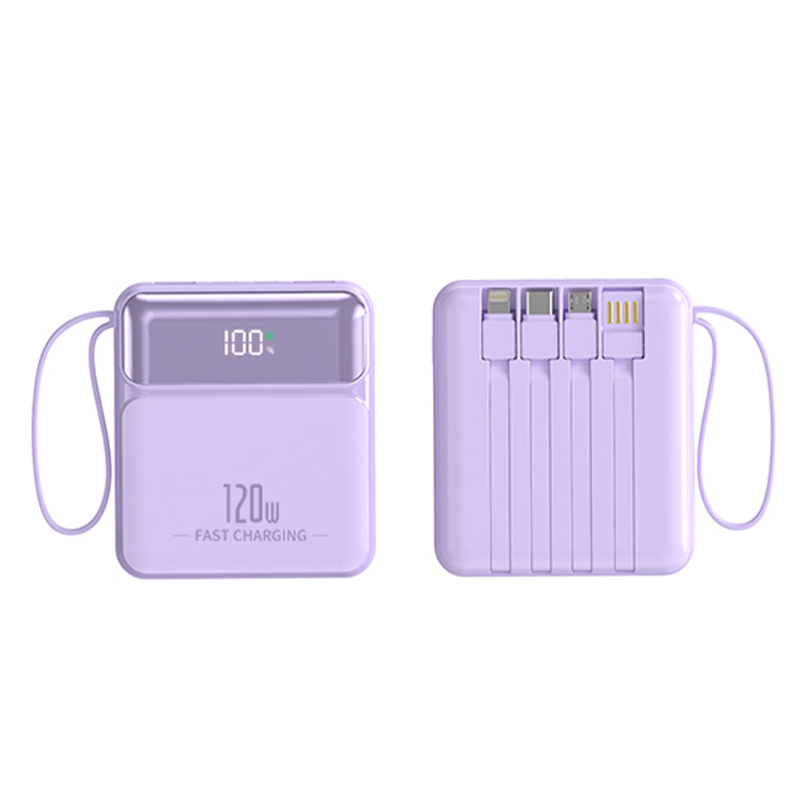 New Portable Super Fast Charging with Built-in Cable Power Bank