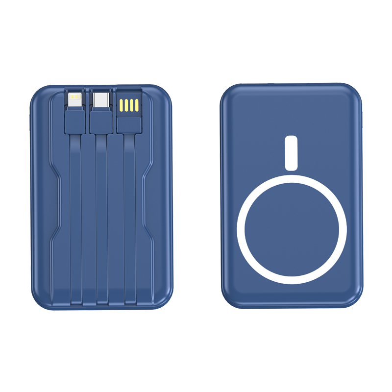 10000mAh Magnetic Wireless Power Bank with Built-in Cable