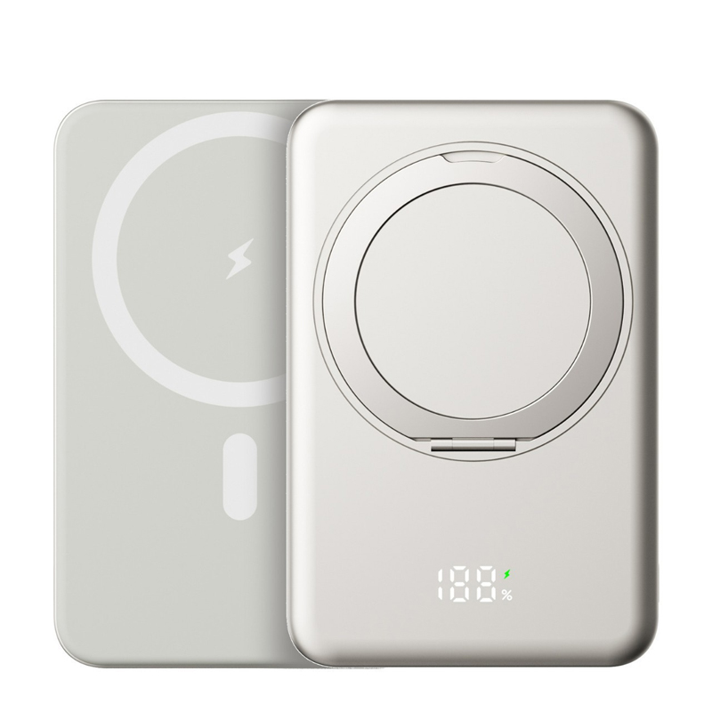 10,000mAh MagSafe Fast-Charging Power Bank with Rotating Stand and Digital Display
