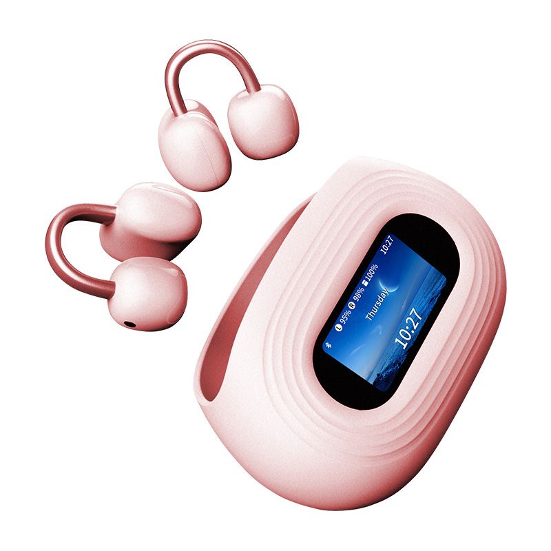 Ear Clip Bluetooth Earphones with Display Screen