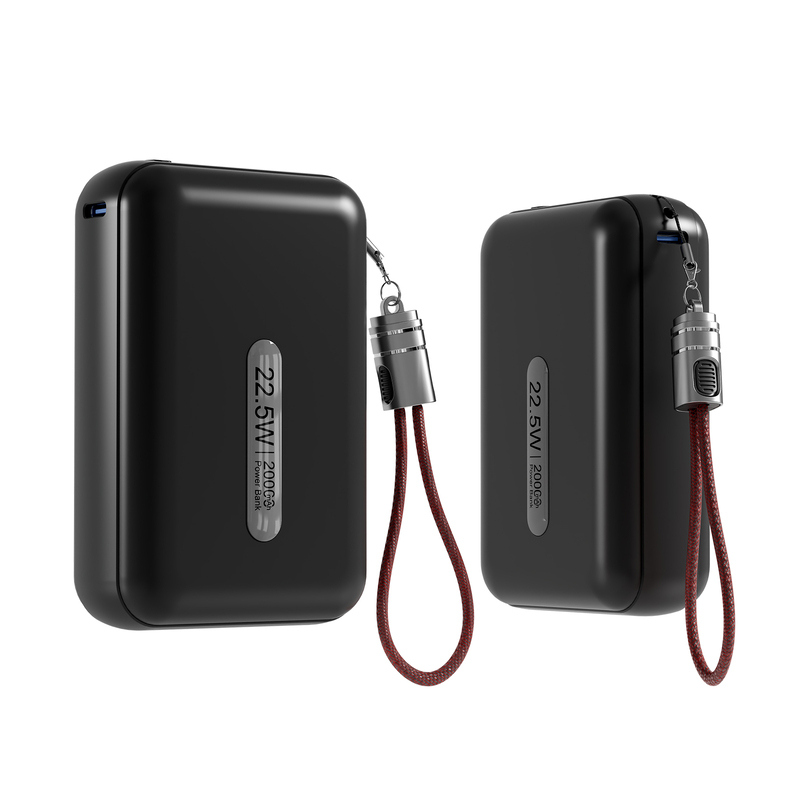 Portable PD35W Mini Power Bank With External Cable