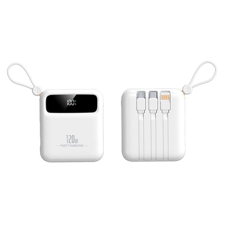Mini Power Bank with Built-in Cable 120W Super Fast Charging
