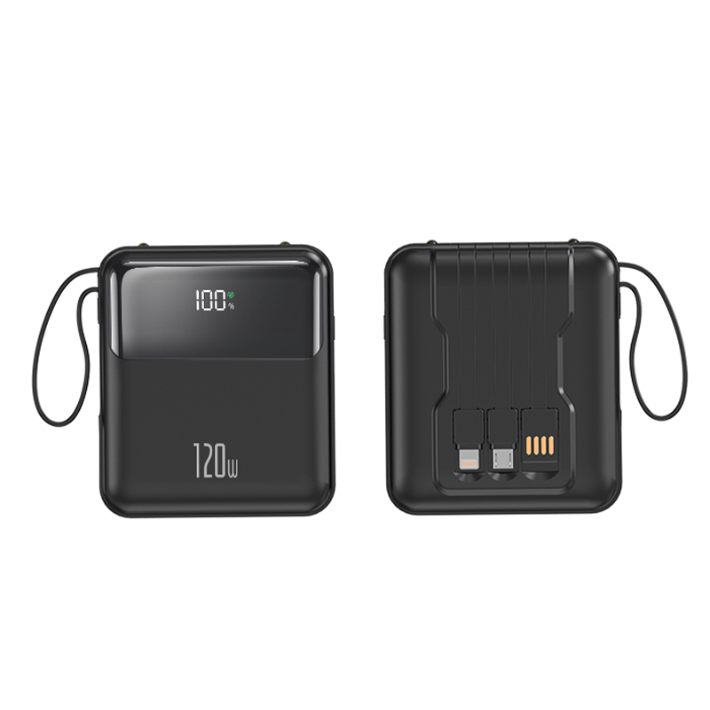 Mini Comes with Four Wire Portable Power Bank, Intelligent Digital Display