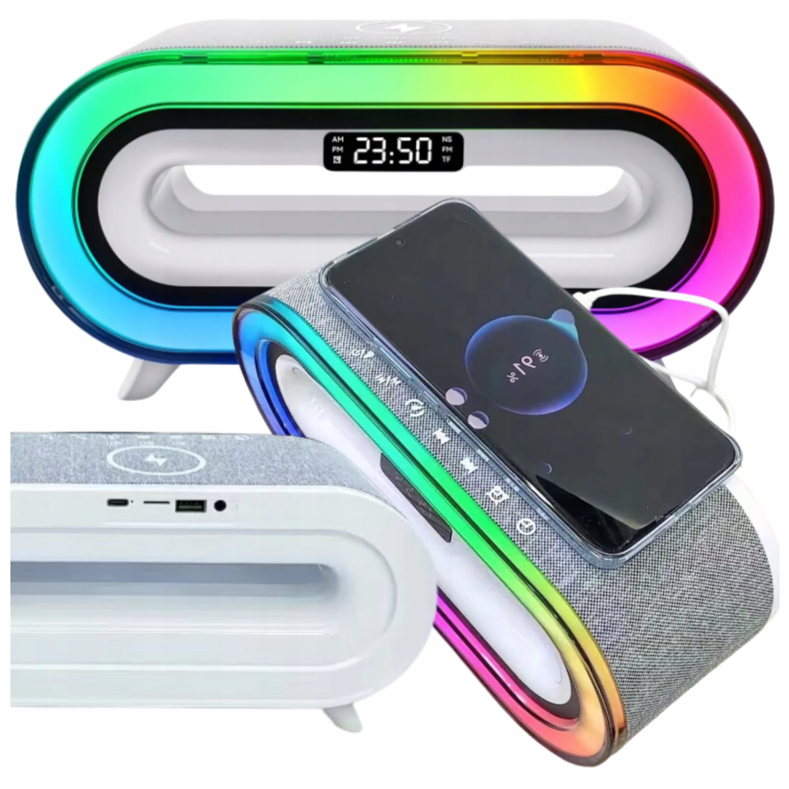 Wireless Charging RGB Clock Speaker