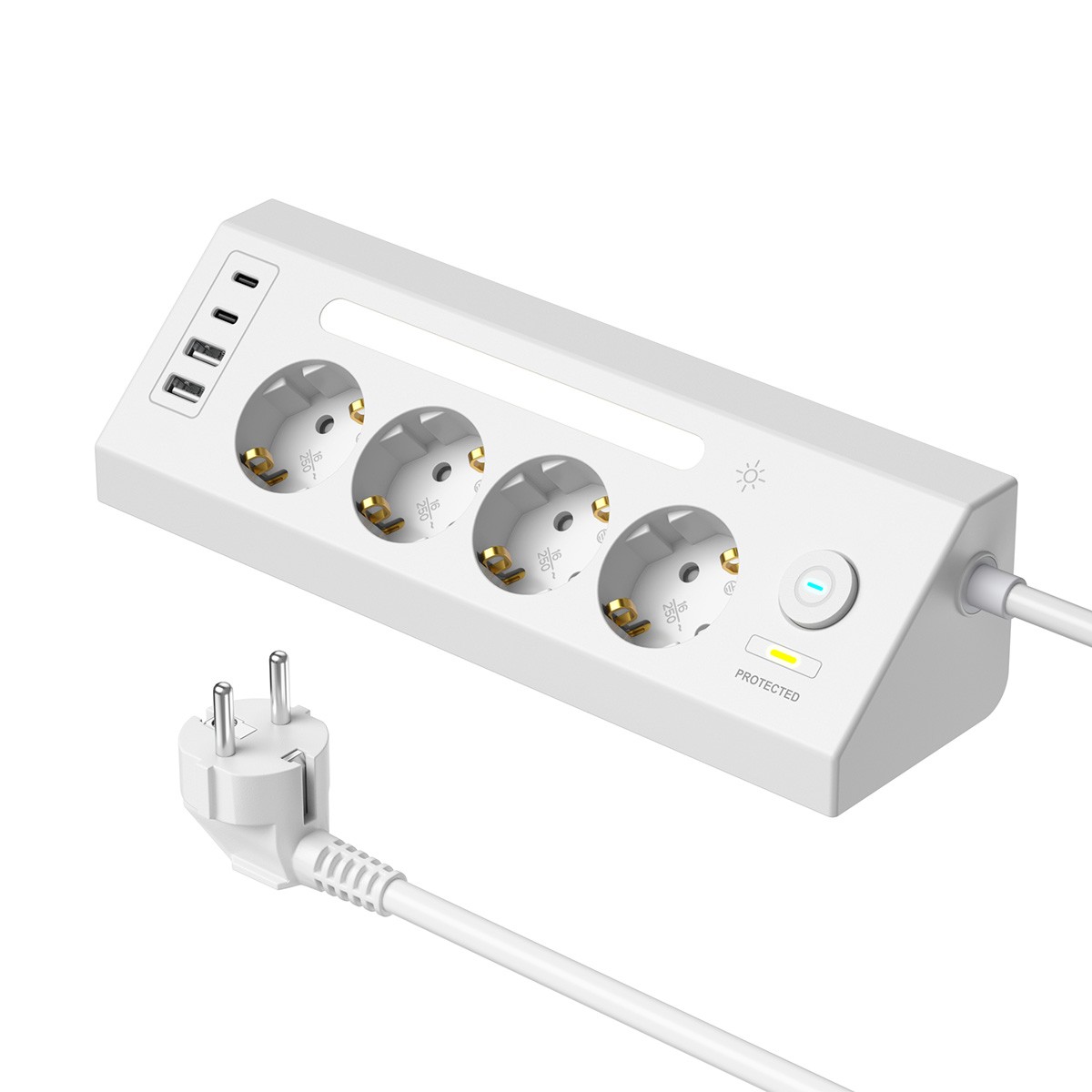 16A Power strip 4AC outlets + 2AC with night light
