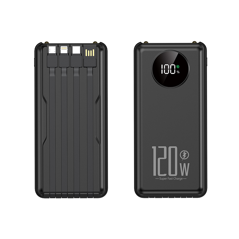Large Capacity, Compact, Portable, with Built-in Power Cord, Portable Power Bank