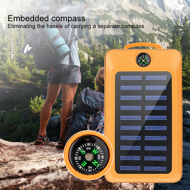 Multifunctional Solar Powered Travel Case Mobile Power Bank 20000mAh