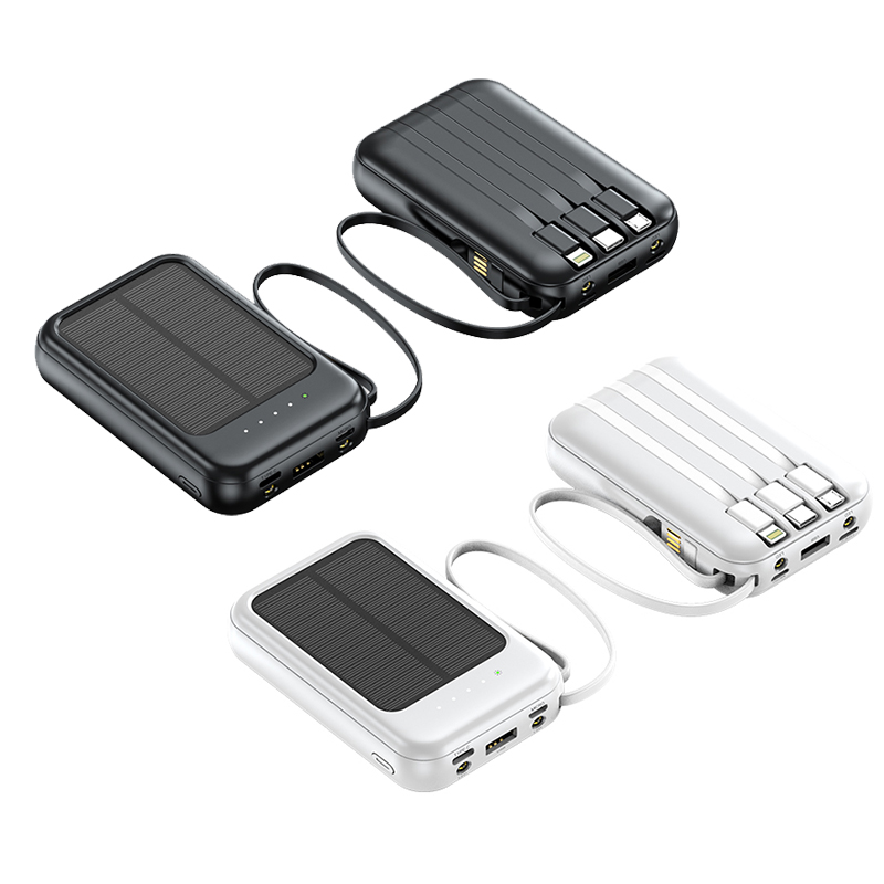 Mini Large Capacity Built-in Cable Solar Power Bank