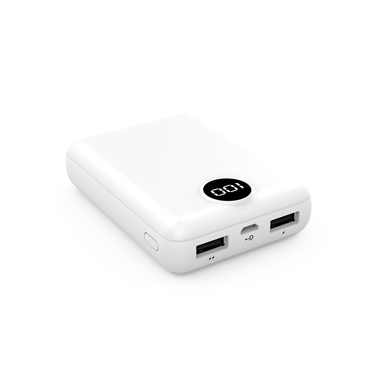 Mini size led display screen 1000mah high capacity portable charger dual usb output notebook powerbank 10000mah phone charges