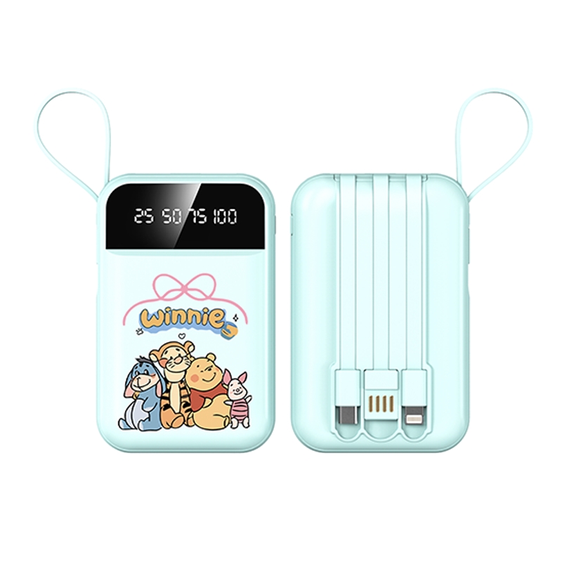 Mini Cartoon with Built-in Cable, Large Capacity Portable Power Bank, Gift Printed Pattern