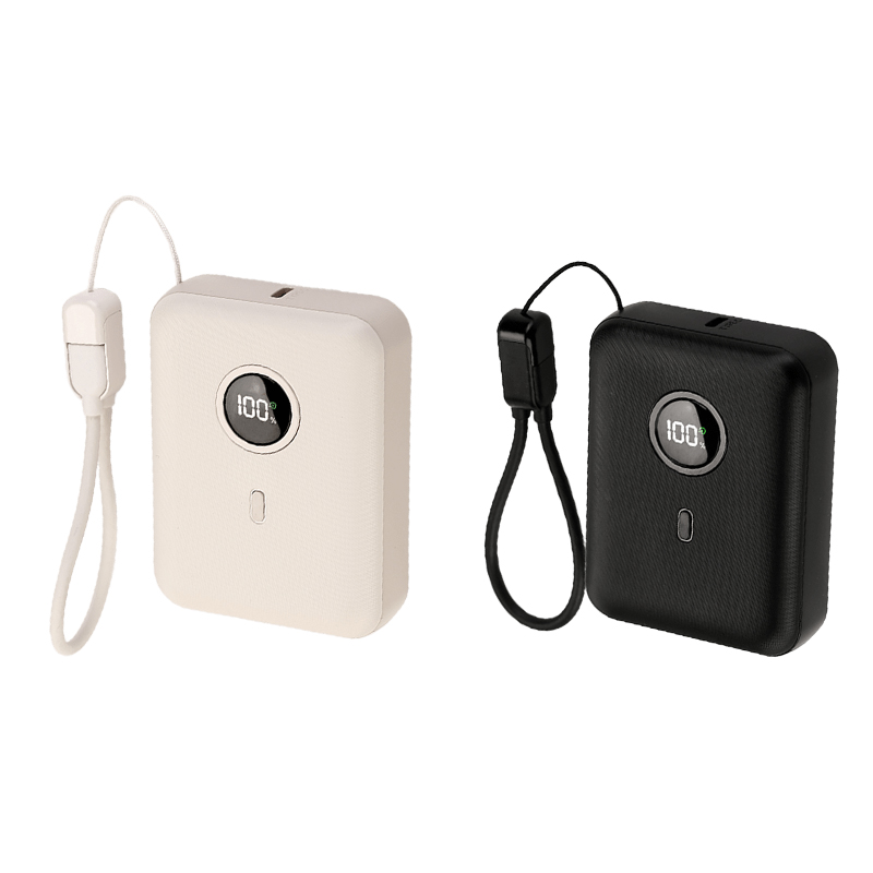 30W Fast Charging Power Bank with Integrated Cable