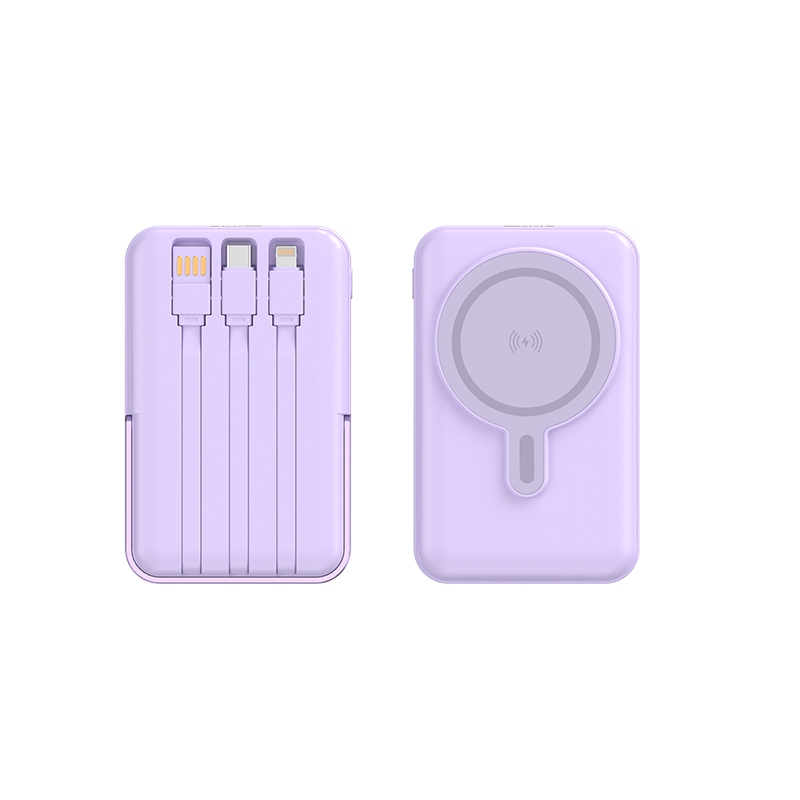 Magnetic Wireless Charging Power Banks Built-in Cable and Holder