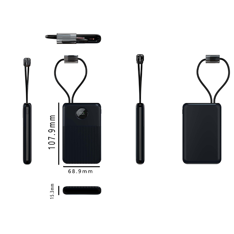 Mini Digital Round Screen Power Bank 10000mAh