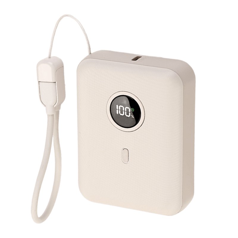 30W Fast Charging Power Bank with Integrated Cable