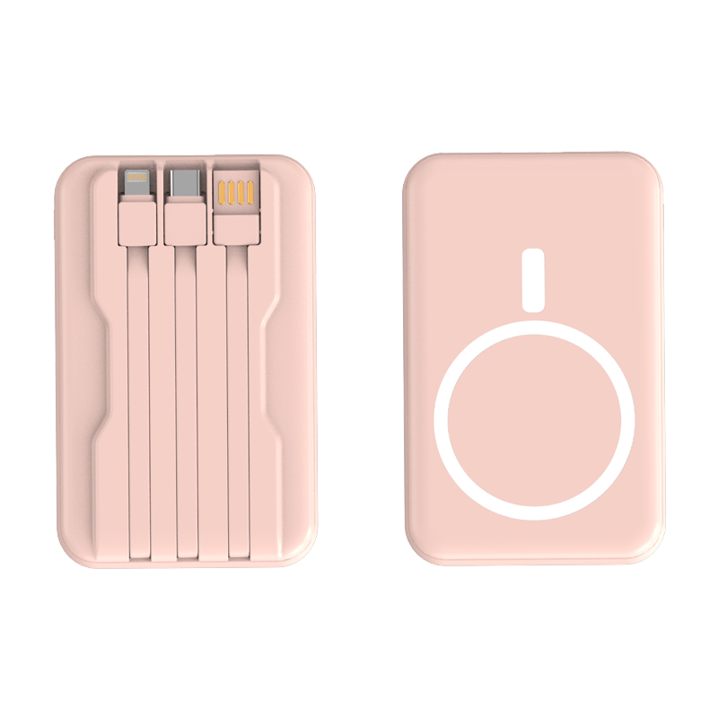 10000mAh Magnetic Wireless Power Bank with Built-in Cable