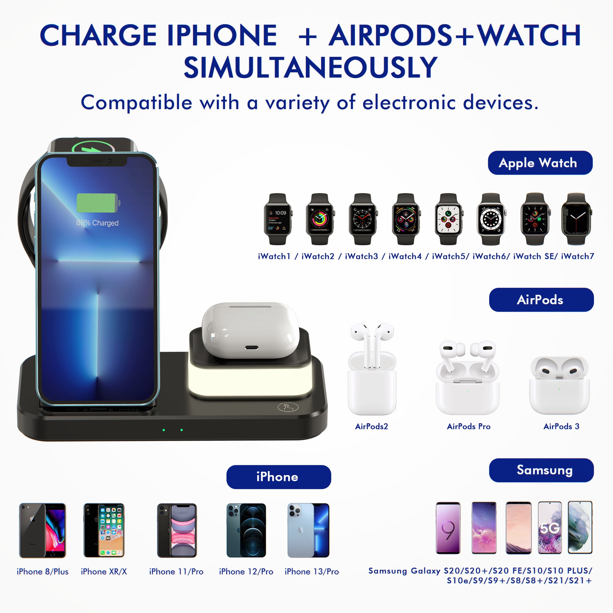 Four-in-one light wireless charger